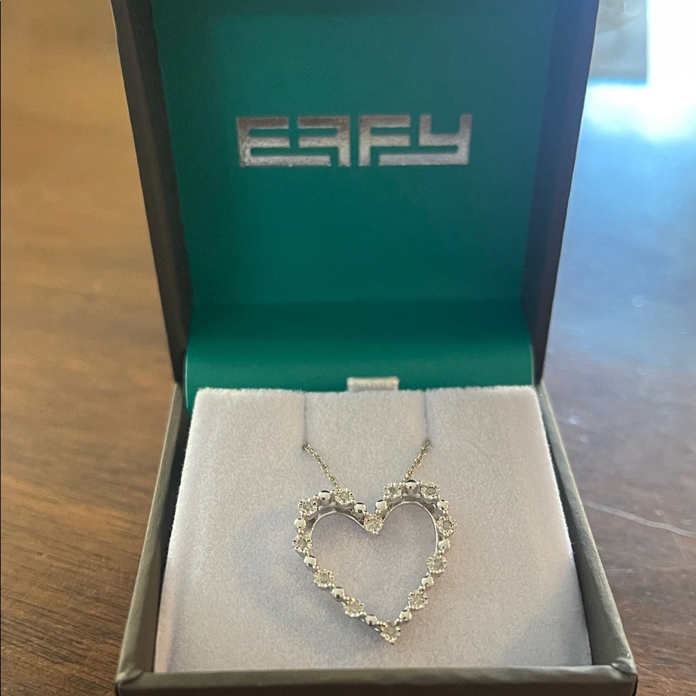 Effy Diamond Heart Pendant Necklace NWT